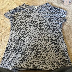grey & black leopard print shirt